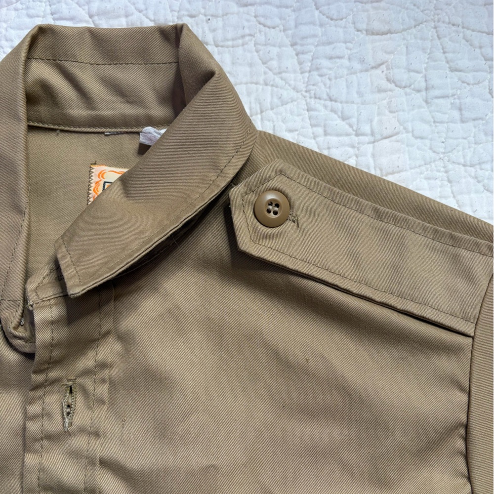 Vintage SAFTBAK Belted Hunting Jacket Medium Tan Safari Utility Coat USA - Picture 13 of 16